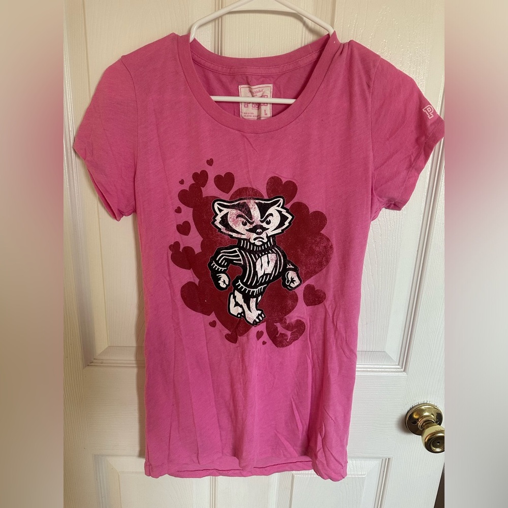 university of Wisconsin Badgers Pink by Victoria Secret t-shirt